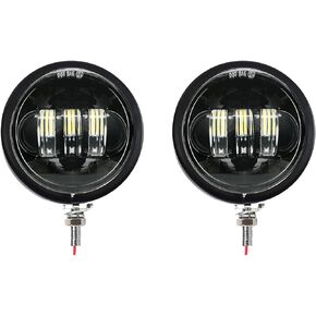 4.5 Inch LED Passing Light Motorcycle Fog lights with 4.5 inch Housing bucket bracket mount for Touring Electra Glide (Chrome)