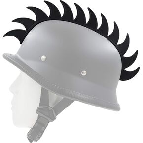Punk Rubber Mohawk Warhawk Wig Accessory Stick On Helmet for Ski Skate Bike Biker Bicycle Scooter Motorcycle Helmet (Sharkfin - Black)