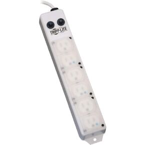 Tripp Lite Medical-Grade Power Strip, 4 15A Hospital-Grade Outlets, 3 ft. Extendable Coiled Cord, UL 1363A (PS-410-HGOEMCC) White