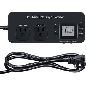 Ortis Double Outlet RV Appliance Surge Protector (Black)