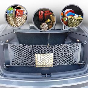 Envelope Style Trunk Mesh Cargo Net for Volkswagen Atlas Cross 2020-2024 - Car Accessories - Premium Trunk Organizers and Storage - Vehicle Carrier Organizer for Volkswagen Atlas Cross