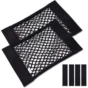 MICTUNING Universal Car Trunk Storage Net - Mesh Cargo Net Wall Sticker Organizer Pouch Bag Magic Adhesive Storage Net (2 PCS) in Kuwait