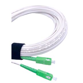 25m / 82.02ft Fiber Optic Cable SC/APC to SC/APC Simplex Singlemode 9/125μm LSZH, Patch Cord Cable for FTTH, White Color, 25 Meter