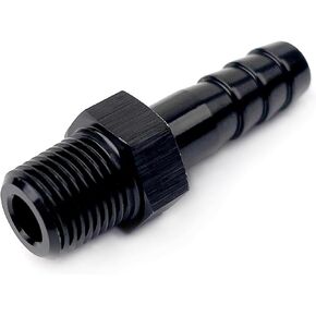 M12x1.5 Male to 3/8 (9.5mm) Hose Barb Fitting Fuel Oil Pump Inlet Adapter with AL Washer Aluminum Black Anodized