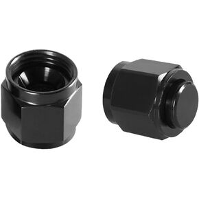 2 PCS 10AN Female Flare Cap Block Off Fitting Plug, Aluminum Female Flare Cap Port Fitting Nut Adapter for Fuel Oil Line, Swivel Hex Head Port Adapter Nut, Car Accessories