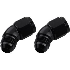45 Degree -4 AN Male to Female Swivel Union Full Flow Elbow Fitting Adapter Aluminum Black