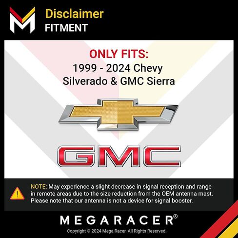 هوائي Mega Racer للشاحنة - هوائي شاحنة شيفروليه سيلفرادو جي إم سي سييرا 1999-2024، هوائيات زرقاء سوداء مقاس 5.5 بوصة، استبدال هوائي السيارة القصير، ملحقات تشيفي سيلفرادو 1500، ملحقات شاحنة جي إم سي in Saudi Arabia