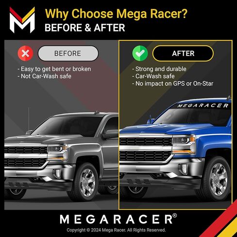 هوائي Mega Racer للشاحنة - هوائي شاحنة شيفروليه سيلفرادو جي إم سي سييرا 1999-2024، هوائيات زرقاء سوداء مقاس 5.5 بوصة، استبدال هوائي السيارة القصير، ملحقات تشيفي سيلفرادو 1500، ملحقات شاحنة جي إم سي in Saudi Arabia