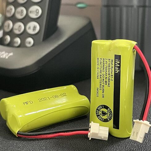 iMah Ryme B1-2 BT166342/BT266342 2.4 فولت 750 مللي أمبير Ni-MH بطارية بديلة لجهاز مراقبة الطفل VTech والهاتف اللاسلكي، عبوتان in Kuwait