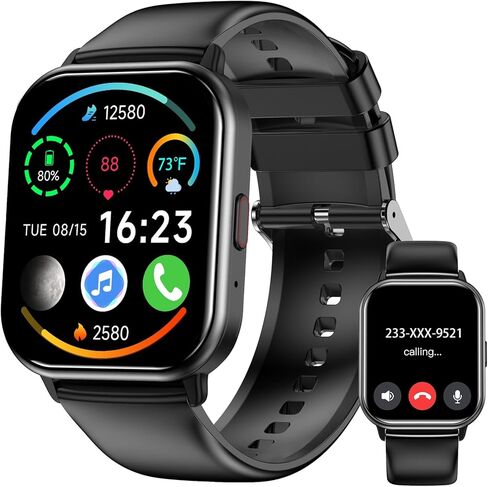Smart Watch for Men Women, 1.83" HD Screen, Smartwatch with Heart/Sleep Rate Monitor, IP68 Waterproof Fitness Watch with Zinc Alloy Frame, 20+ Sport Modes, Notifications Compatible with iOS Android in Saudi Arabia