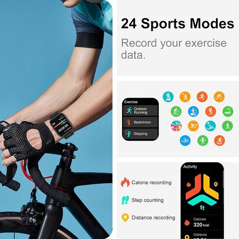 Smart Watch for Men Women, 1.83" HD Screen, Smartwatch with Heart/Sleep Rate Monitor, IP68 Waterproof Fitness Watch with Zinc Alloy Frame, 20+ Sport Modes, Notifications Compatible with iOS Android in Saudi Arabia