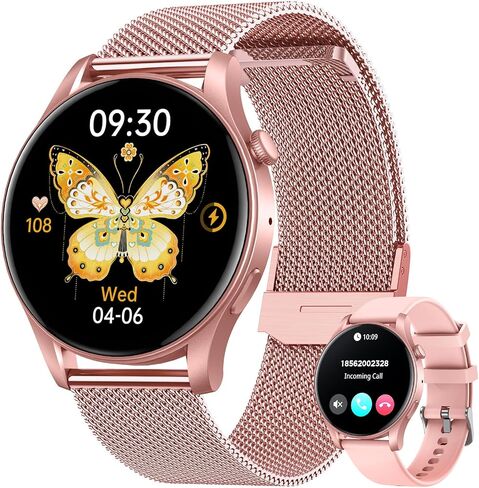 Smartwatch for Women Fitness Watch: 1.43" Amoled Touchscreen Smart Watch Answer/Make Call with Heart Rate Blood Pressure Sleep Monitor 100+ Sports Modes Fitness Tracker IP67 Waterproof for Android iOS in Saudi Arabia