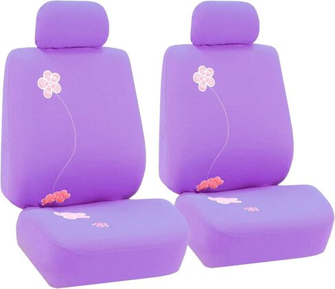 FH Group Car Seat Covers Floral Full Set Black Automotive Airbag and Split Rear Seat Cover Universal Fit Interior Accessories for Cars Trucks and SUV Car Accessories Van Seat Covers in Kuwait
