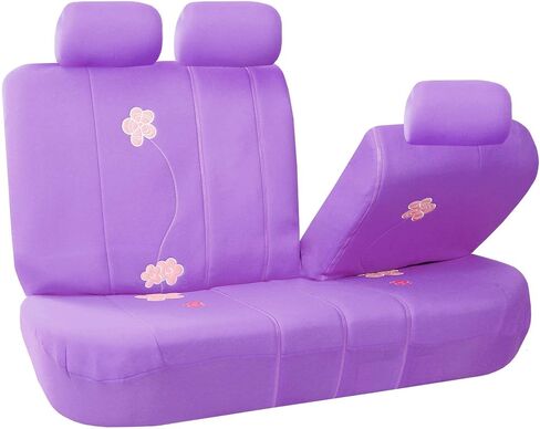 FH Group Car Seat Covers Floral Full Set Black Automotive Airbag and Split Rear Seat Cover Universal Fit Interior Accessories for Cars Trucks and SUV Car Accessories Van Seat Covers in Kuwait