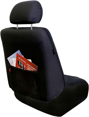 FH Group Car Seat Covers Floral Full Set Black Automotive Airbag and Split Rear Seat Cover Universal Fit Interior Accessories for Cars Trucks and SUV Car Accessories Van Seat Covers in Kuwait