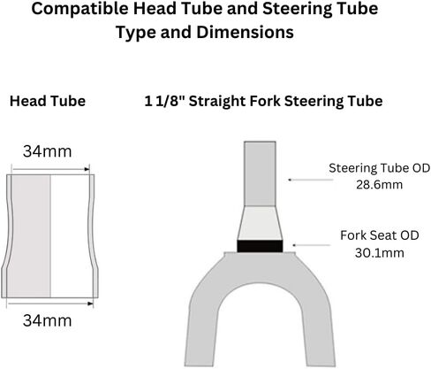 34/34mm Bike Headset, EC34 (External Cup), with Sealed Bearings for 1 1/8" (28.6 mm) Straight Fork Steering Tube in Saudi Arabia