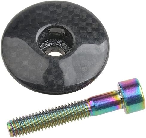 1 1/8 بوصة 3K من ألياف الكربون لركوب الدراجات غطاء علوي مع مسمار تيتانيوم M6x35mm in Kuwait