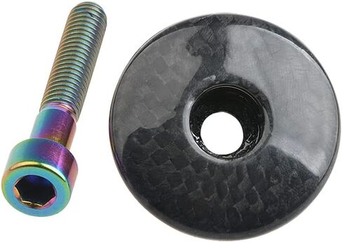 1 1/8 بوصة 3K من ألياف الكربون لركوب الدراجات غطاء علوي مع مسمار تيتانيوم M6x35mm in Kuwait