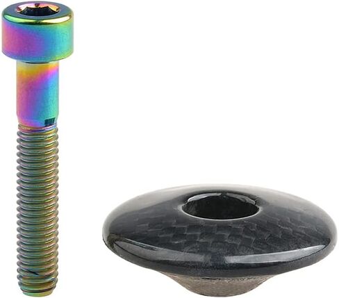 1 1/8 بوصة 3K من ألياف الكربون لركوب الدراجات غطاء علوي مع مسمار تيتانيوم M6x35mm in Kuwait