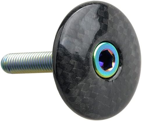1 1/8 بوصة 3K من ألياف الكربون لركوب الدراجات غطاء علوي مع مسمار تيتانيوم M6x35mm in Kuwait