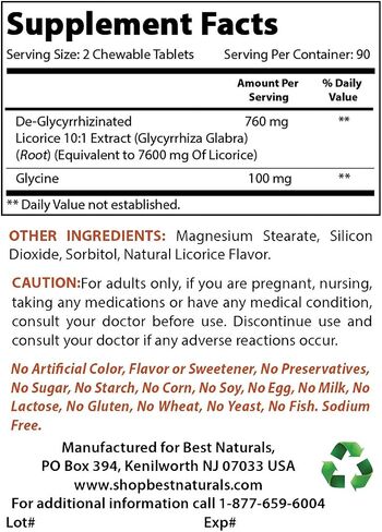 Best Naturals DGL Chewable 380 mg 180 Tablets in Saudi Arabia
