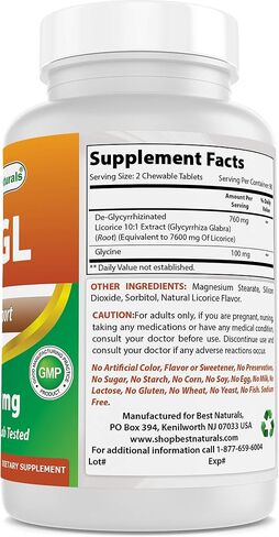 Best Naturals DGL Chewable 380 mg 180 Tablets in Saudi Arabia