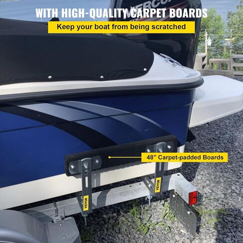 VEVOR Boat Trailer Guide-ons, 48", 2PCS Rustproof Steel Trailer Guide ons, Trailer Guides with Carpet-Padded Boards, Mounting Parts Included, for Ski Boat, Fishing Boat or Sailboat Trailer in Saudi Arabia