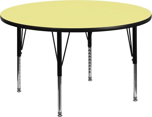 طاولة أنشطة Flash Furniture Wren مقاس 48 بوصة من خشب البلوط الحراري - أرجل قصيرة قابلة لتعديل الارتفاع in Kuwait