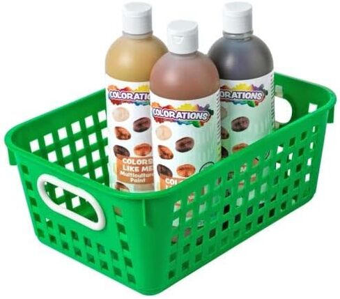 Really Good Stuff Medium Plastic Book Baskets, 11" by 7½" by 4½" - 6 Pack, Group Color | Versatile Storage Solution for Classroom, Home and Office l Toy Storage, Multi-Purpose Organizer Basket in Saudi Arabia
