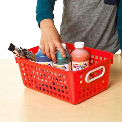 Really Good Stuff Medium Plastic Book Baskets, 11" by 7½" by 4½" - 6 Pack, Group Color | Versatile Storage Solution for Classroom, Home and Office l Toy Storage, Multi-Purpose Organizer Basket in Saudi Arabia