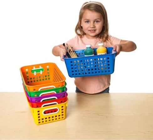 Really Good Stuff Medium Plastic Book Baskets, 11" by 7½" by 4½" - 6 Pack, Group Color | Versatile Storage Solution for Classroom, Home and Office l Toy Storage, Multi-Purpose Organizer Basket in Saudi Arabia