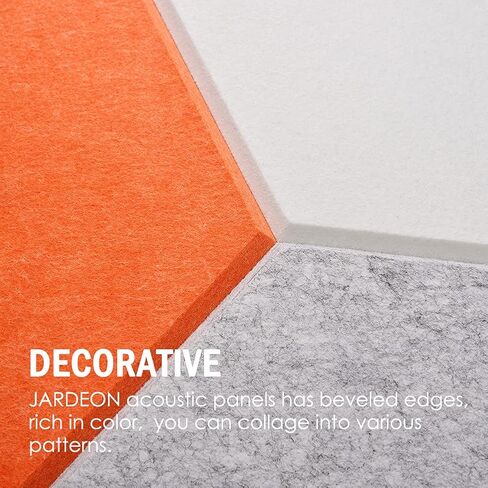 12 حزمة من الألواح الصوتية السداسية الكبيرة بوزن 4.5 رطل باللون الأبيض مقاس 14 بوصة × 15 بوصة × 0.4 بوصة، ألواح مقاومة للصوت، حافة مشطوفة in Kuwait