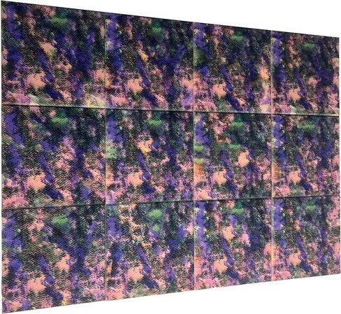 15 حزمة من ألواح الرغوة الصوتية الفنية مقاس 30.48 سم × 30.48 سم، لوحات تسجيل حريق عازلة للصوت للجدران، لوحات زخرفية، لوحة ممتصة للصوت للمنزل، الاستوديو، المكتب، ورق حائط أرجواني مع شريط نانو in Saudi Arabia