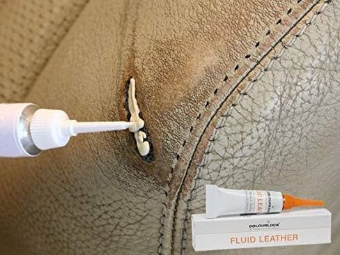 حشوة جلدية سائلة من كولورلوك 7 مل لملء أو إصلاح الثقوب الصغيرة والتمزقات والخدوش العميقة والشقوق على مقاعد السيارة الجلدية والأثاث وغيرها من العناصر الجلدية (F034 - أسود، 7 مل) in Kuwait