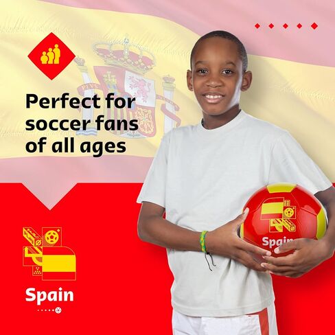Capelli Sport ‎FIFA World Cup Qatar 2022 Team Spain Soccer Ball Souvenir Display, Officially Licensed Futbol for Youth and Adult Soccer Players, Red in Saudi Arabia