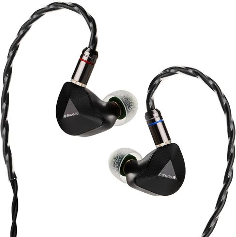 HiFiGo TANGZU x Divinus FUDU VERSE1 3 Hybrid Drivers in-Ear Monitors, Zen Series 10mm DD+ 2BA Drivers IEMs in-Ear Earphone with 3D Printed Shell (Black, 3.5mm) in Saudi Arabia
