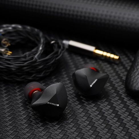 HiFiGo TANGZU x Divinus FUDU VERSE1 3 Hybrid Drivers in-Ear Monitors, Zen Series 10mm DD+ 2BA Drivers IEMs in-Ear Earphone with 3D Printed Shell (Black, 3.5mm) in Saudi Arabia