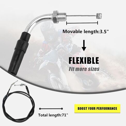 nibbi High Performance Throttle Cable Adjustable Motorcycle Throttle Cable 180 CM/71inch for Scooter Throttle Go Karts SSR Yamaha Suzuki Kawasaki Honda GY6 in Saudi Arabia