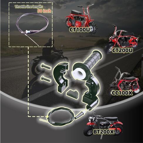 مقبض مسرع كابل الخانق الملتوي 7/8 بوصة 22 مم لدراجة ميكوني الصغيرة كولمان CT200U CT200U-EX MB200 BT200X CT100 Doodle Baja Warrior 50 90 110 125cc Dirt Bike Pit Bug Blitz Dirt Bug Racer in Saudi Arabia