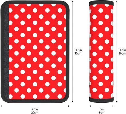 Red White Polka Dot Seat Belt Cover Fits Cars Trucks SUV Sedans Air Permeability Car Seatbelt Strap Cover, Auto Interior Accessories Protector in Kuwait
