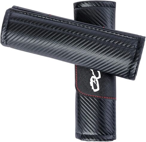 2 Pcs Carbon Fiber Leather Car Seat Belt Shoulder Pad Protective Sleeves for Chrysler 300/C/ 300S (RED) in Saudi Arabia