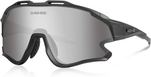 Queshark Sports Cycling Sunglasses 4 Lens Anti UV400 for Men Women HD Polarized in Saudi Arabia