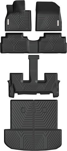 YITAMOTOR Floor Mats for 2020-2024 Hyundai Palisade with 2nd Row Bucket Seats, Rear Trunk Mat with Backrest Mat Floor Mat Replacement for Hyundai Palisade Accessories TPE All Weather Floor Mats, Black in Saudi Arabia