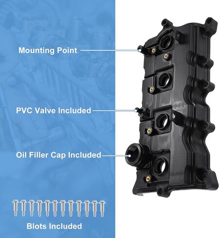 X AUTOHAUX Camshaft Engine Valve Cover with Gasket Bolts Kit PCV Valve and Oil Cap NO.13264JA00A/13270JA00A for Nissan Altima 2.5L 2007-2013 in Saudi Arabia