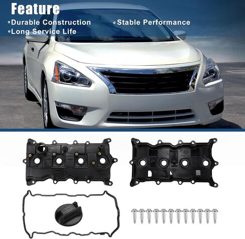 X AUTOHAUX Camshaft Engine Valve Cover with Gasket Bolts Kit PCV Valve and Oil Cap NO.13264JA00A/13270JA00A for Nissan Altima 2.5L 2007-2013 in Saudi Arabia