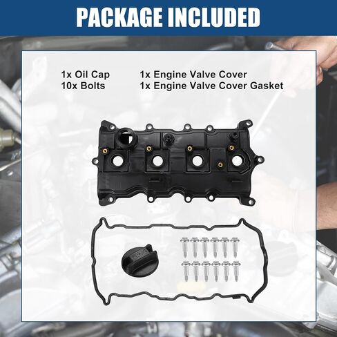 X AUTOHAUX Camshaft Engine Valve Cover with Gasket Bolts Kit PCV Valve and Oil Cap NO.13264JA00A/13270JA00A for Nissan Altima 2.5L 2007-2013 in Saudi Arabia