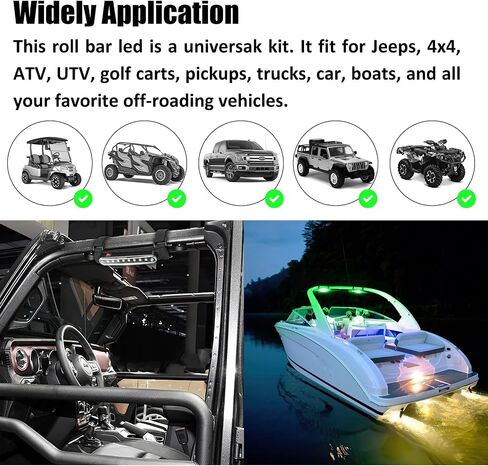 SUNPIE Dome Lights for UTV Universal Roll Bar Interior Lights w/White&Red Compatible with Polaris(RZR/Ranger/General) Honda(Talon/Pioneer) Canam Kawasaki(Teryx/Mule) Golf Cart Yamaha Wrangler in Saudi Arabia