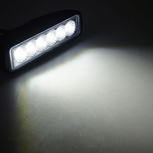 Willpower 6 في شريط ضوء العمل LED 2 قطعة 18 واط مصباح LED للفيضانات للطرق الوعرة عالي الطاقة ATV Jeep 4x4 جرار على الطرق الوعرة ضوء الضباب القيادة بار Rree Truck SUV Car IP67 مقاوم للماء 12-24 فولت in Kuwait