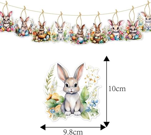 18 قطعة من زينة عيد الفصح، علامات هدايا أرنب عيد الفصح، زينة شجرة عيد الفصح المعلقة، مشغولات يدوية لحفلات عيد الفصح in Kuwait