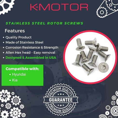 Disc Brake Rotor Screws Bolts - Replacement For Hyundai and KIA - Made of Stainless Steel (10 Pack) in Saudi Arabia
